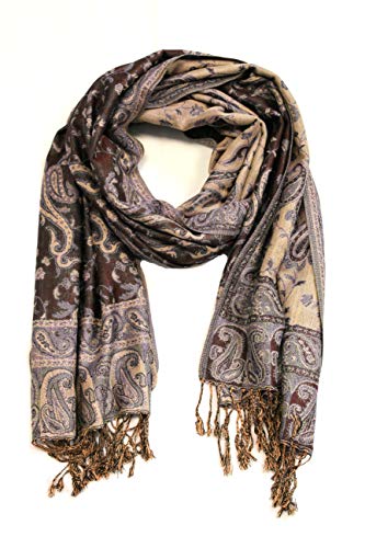 Sakkas Soft Silky Double Layer Jacquard Paisley Pashmina Shawl/Wrap/Scarf2