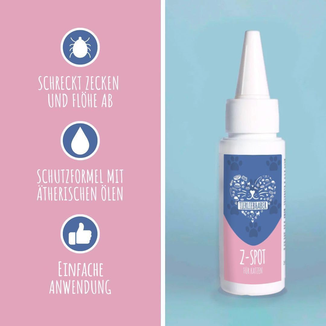 Z-Spot Zeckenschutz Katze pflanzlich – Zeckenmittel Katzen mit ätherischen Ölen – Flohmittel Katzen Zeckenschutz tierärztlich entwickelt als Spot on für Katzen – Anti Zecken Katze Mittel TIERLIEBHABER