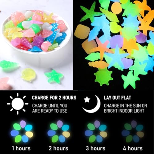 Image of AstonAndia Colorful Stones for Decoration Luminous Stones Fish Tank Ornament Decorative Stones Aquarium Decorative Items(120g)