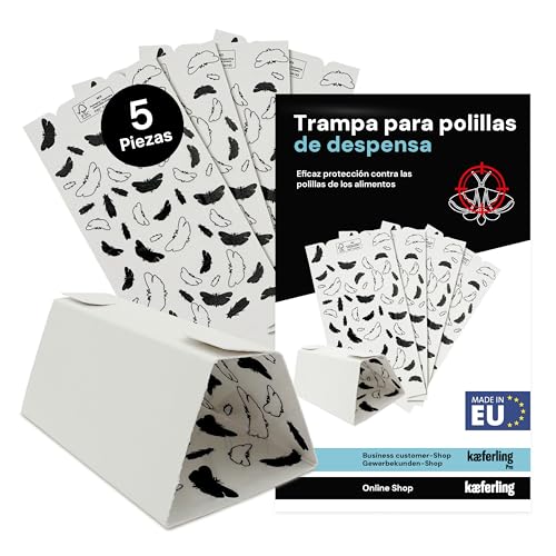 Novokill Trampas Polillas Alimentos 5X – Sin Veneno – Antipolillas Cocina – Eficacia 3 Meses – Atrapa Polillas de Alimentos – Seguro para Mascotas
