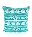None Brand Outdoor Nautische Kissenbezüge Überwurf Kissen Marineblau Weiß Caicos Fisch Muscheln Terrasse Kissen Strand Dekor 45 x 45 cm