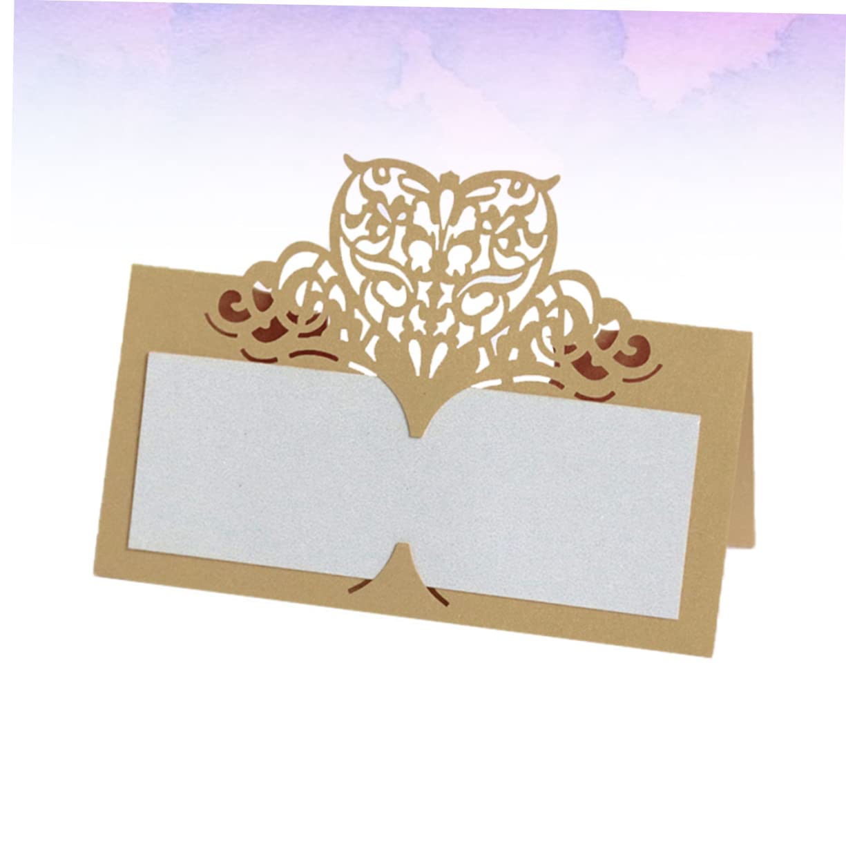 Abaodam 150pezzi Cartoncini Segnaposto Forma Di Cuore Carta Vintagper Matrimoni e Feste Eleganti Name Card Beige Per Tavoli Di Cerimonia
