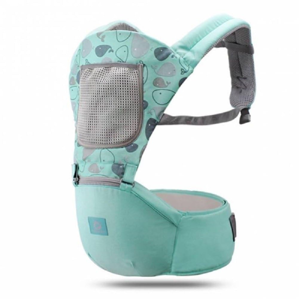 Baby Carrier with Hip Seat Ergonomic Wrap Front and Back Carry for Newborn to Toddler 0-36 Month Safe and Comfortable for Home and Travelling (Without Head Support - Magic Mint Color)-image-44