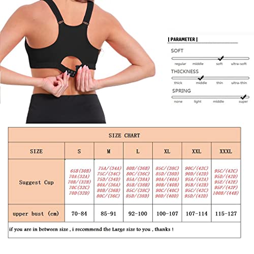 Baoblaze Sutiã Esportivo Feminino com Zíper Push Up Sutiã Fitness Top Esportivo Acolchoado de Corrid