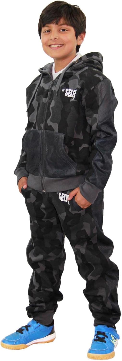 Kids Tracksuit Boys Girls Designer's #Selfie Camouflage Jogging Suit 7-13 Years