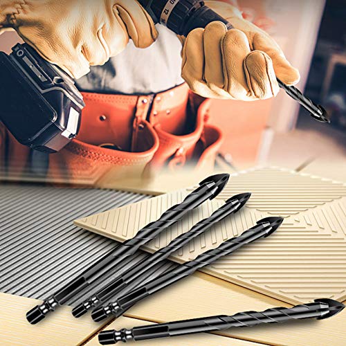 Joeric Masonry Drill Bit Set, 10 Pieces Concrete Drill Bits Set Ceramic Drill Bit Carbide For Ceramic Tile, Plastic, Wall, Brick, Cement, Concrete, Wood With Size 5Mm To12Mm #TOP7
