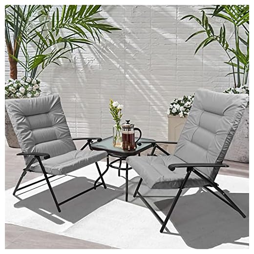 3-Piece Adjustable Patio Lounge Chair Set