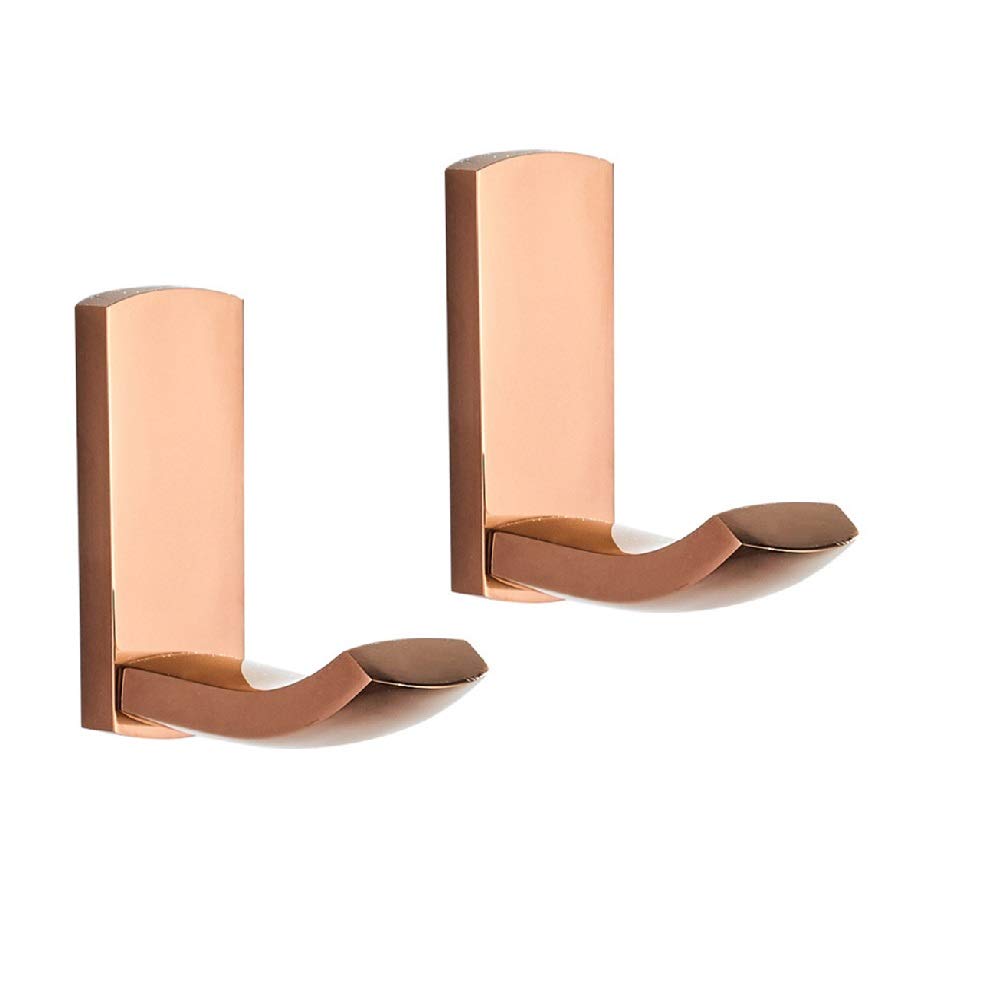 DOITOOL 2 Piezas Gancho para Toallas para baño de latón Gancho montado en la Pared Ganchos Individuales de Alta Resistencia para Colgar el Ganchos para Abrigos (Oro Rosa)