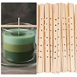 XLIUAX Lot de 50 supports de mèche de bougie en bois - Dispositif de...