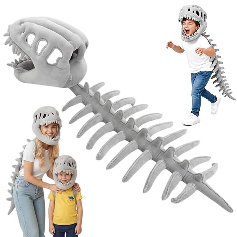 KQWVZ 3D Dinosaur Skeleton Costume,Realistic Dinosaur Skeleton Costume Set, 3D Wearable Realistic Skeleton Dinosaur Costume, 3D RealisticHalloween DinosaurSkeleton Costume for Cosplay Themed Parties