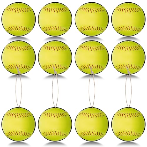 AmazingSpark 12 Pcs Softball Cutouts 10" with Rope Softball Party
