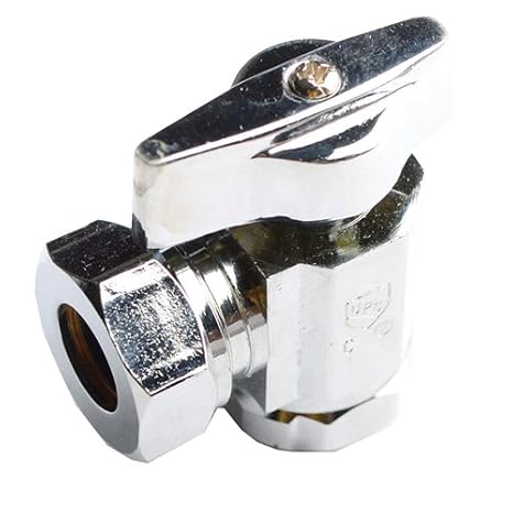 Quarter Turn Angle Stop 5/8Comp x 1/2IPS or 7/16 Slip Joint