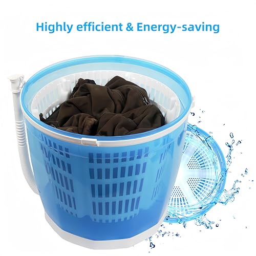 Portable Clothes Washer and Dryer Machine, Manual Hand Crank Washing Machine and Spin Dryer Combo, Non-Electric Travel Washing Machine for Apartment RV - Thumbnail 6