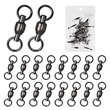 MAFIMOEA 15-25PCS Ball Bearing Fishing Swivels Connectors Stainless Steel Solid Welding Ring High Strength Fishing Swivels & Snaps Barrel Swivels Saltwater Freshwater