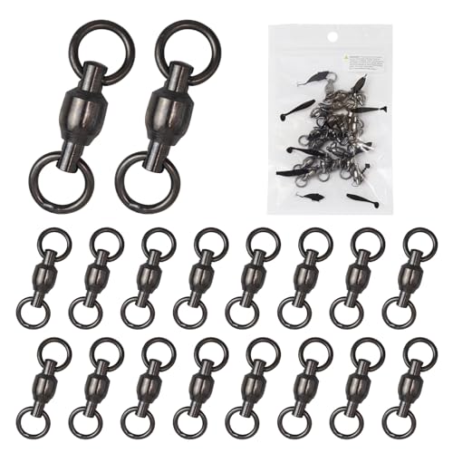 MAFIMOEA 15-25PCS Ball Bearing Fishing Swivels Connectors Stainless Steel Solid Welding Ring High Strength Fishing Swivels & Snaps Barrel Swivels Saltwater Freshwater