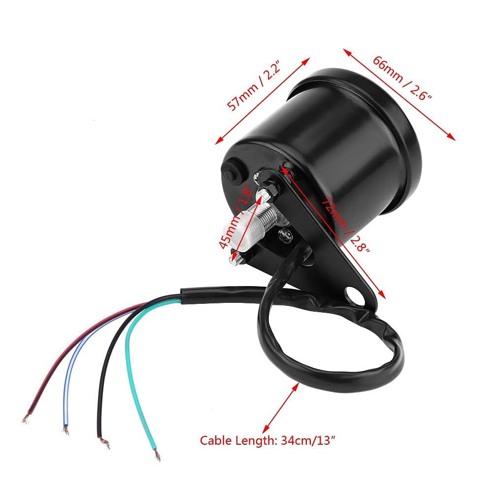 Contachilometri Digitale LED per Moto con Tachimetro e Livello Olio Integrato, Impermeabile, Scuro, Universale