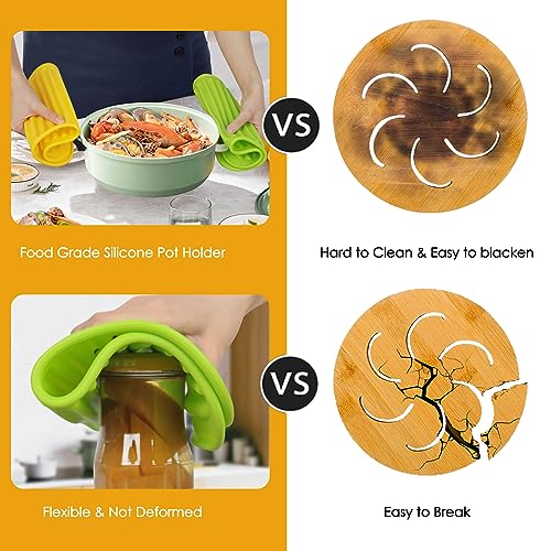 Image of 5 Pack Silicone Trivets for Hot Pots and Pans, 9 * 12Inch SiliconeTrivet for HotDishes, Colorful Heat Resistant Silicone Mat, Non-Slip Hot Pads Pot Holders for Kitchen Counter Hot Plate Mat