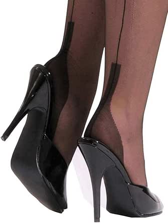 Bas Nylon Couture Apparente Rétro - Talon Cubain, Bout Renforcé, Couleur Café - Taille M/L - Neuf Avec étiquettes