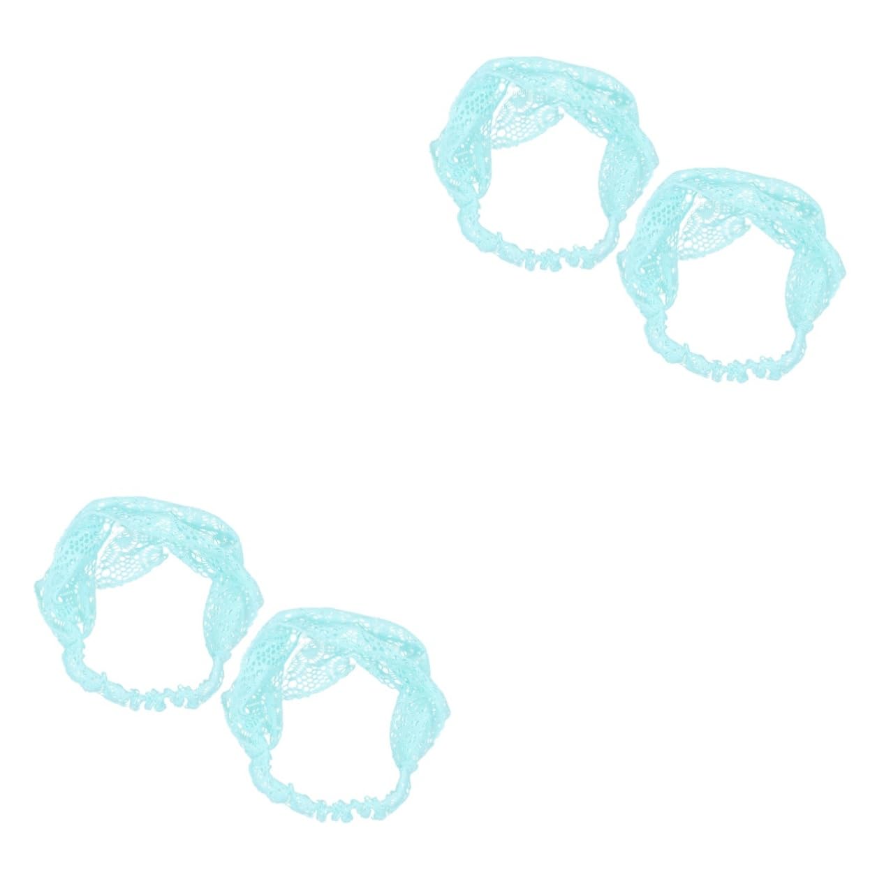 GALPADA 4piezas De Encaje Elásticas Para Mujeres y De Accesorios De Cabello Diseño Floral Color Azul Para Ocasiones Especiales y