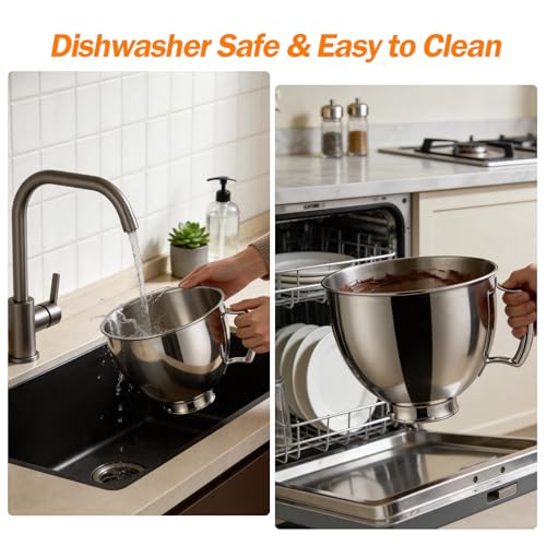 Tazón mezclador acero inoxidable para KitchenAid 4.5-5 QT miniatura 5