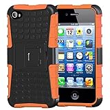 Korecase Phone Case for iPhone Samsung Cell Phone, Armor Heavy Duty Protection Rugged Dual Layer Hybrid Shockproof Case Protective Cover (i4 Orange)