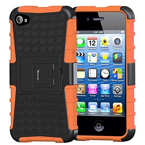 Korecase Phone Case for iPhone Samsung Cell Phone, Armor Heavy Duty Protection Rugged Dual Layer Hybrid Shockproof Case Protective Cover (i4 Orange)