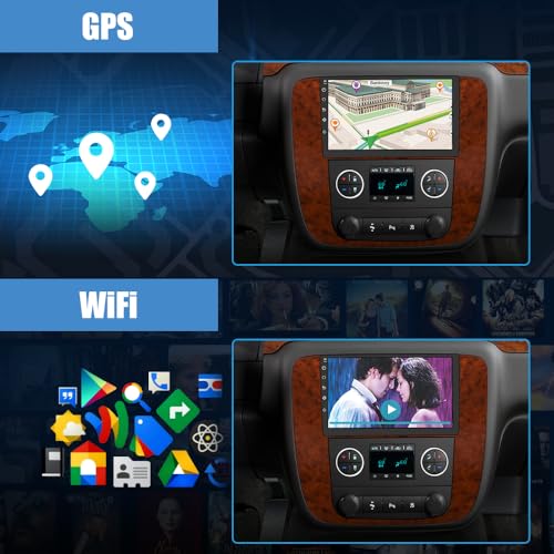 2G+64G Android 12 Car Radio Stereo for GMC Yukon Chevrolet Chevy Silverado Tahoe Suburban 2007-2012 with Wireless Carplay and Android Auto 9 inch Head Unit