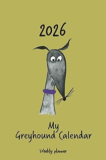 Calendar 2026 (UK) - My Greyhound calendar: Weekly planner - black Greyhound