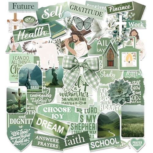 Eclazul Prayer Board Supplies Stickers - 50 Pcs Sage Green