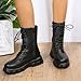 walking boots womens Combat Boots for Women,Lace Up Combat Ankle Boots Fashion Low Chunky Heel Lug Sole Fall Heeled Booties Shoes with Non Slip Sole Fall Winter Spring