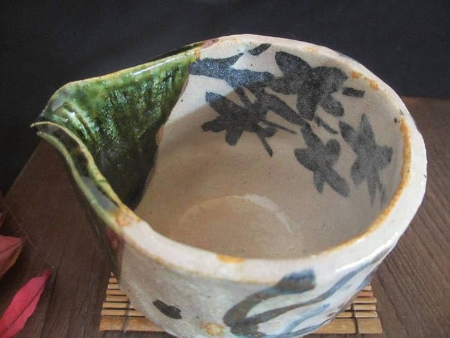 早蕨窯 佐藤和次作 織部　蟹絵　丸皿5枚　紙製共箱 織部蟹文鉢(5個)(佐藤和次 作)