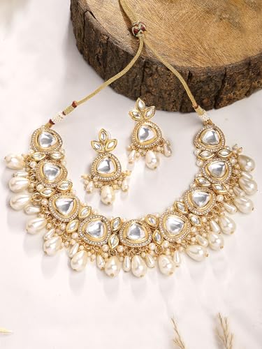 Image of Karatcart Polki Kundan Jewellery Set for Women