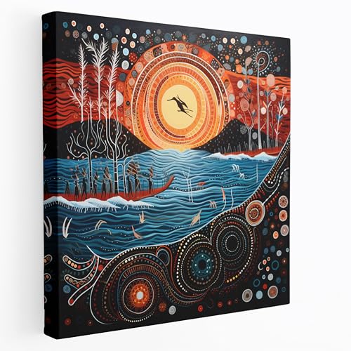 Painted Anarchy Aboriginal Symbols Wall Art - Aboriginal, Wall Decoration, Aboriginal, Home Decoration, 12" x 12"