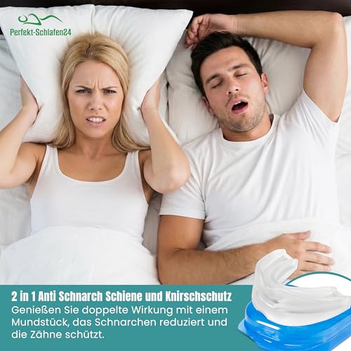 2-in-1 Anti Schnarch Schiene Gerät – Schnarchstopper Knirscherschiene für Nacht| Schnarchschiene Zahnschutz|Schnarchen Stopper Zahnschiene Knirschen|Aufbissschiene Gegen Schnarchen