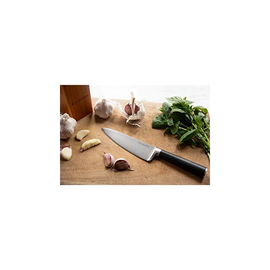 Ginsu-Gourmet-Chikara-Series-Forged-5-Piece-Japanese-Steel-Knife-Set--4-Stainless-Steel-Kitchen-Knives420J-1-Finished-Hardwood-Block-07135DS Ginsu Chikara Series Forged 5-Piece Japanese Knife Set, Black - Premium Cutlery Set with 420J Stainless Steel Kitchen Knives and Toffee Bamboo Block