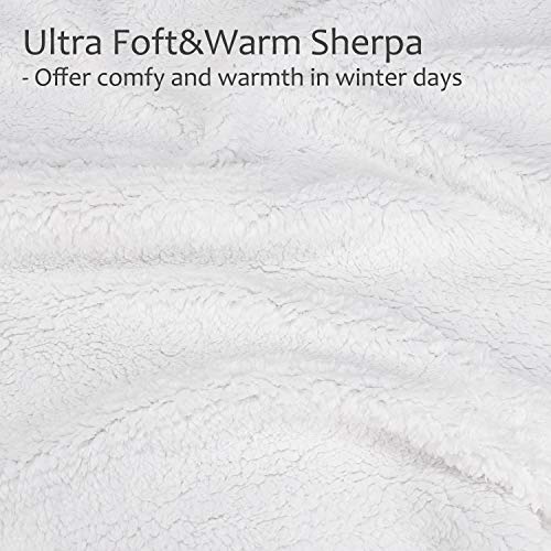 Christmas Throw Sherpa Blanket 50" X 60" Snow Man Pattern, Super Soft Fluffy Sherpa Throw Tv Blanket Decorative Blanket For Bed Couch Holidays Grey #TOP4