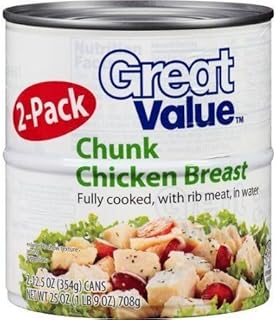 Chunk Chicken Breast with Rib Meat in Water Fully Cooked [Pack of 2], Set of 2