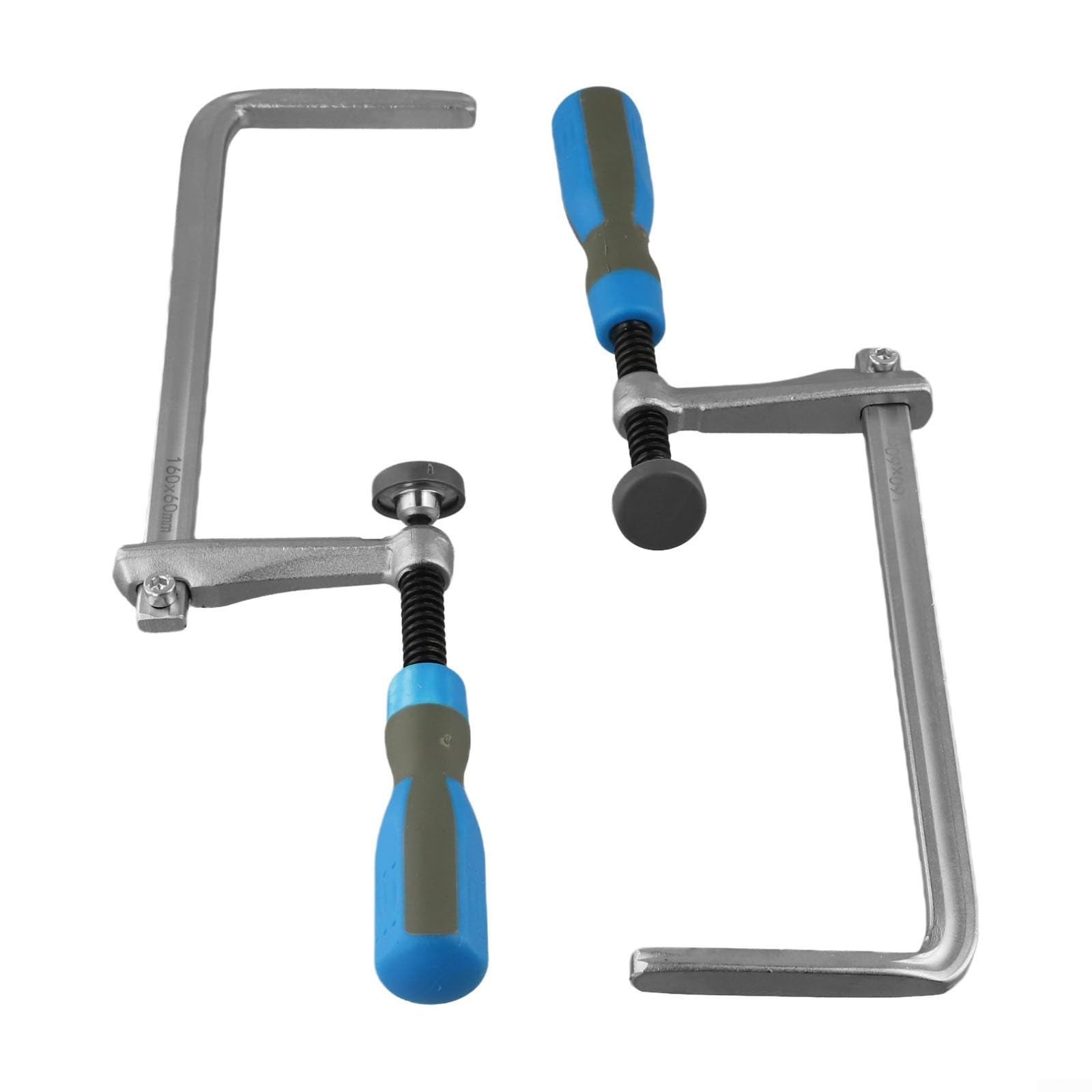 Lot de 2 colliers de serrage à queue d'aronde de 160 x 60 mm avec poignée en plastique à prise en main souple en acier chromé à dégagement rapide pour rail de guidage de scie à rail et table