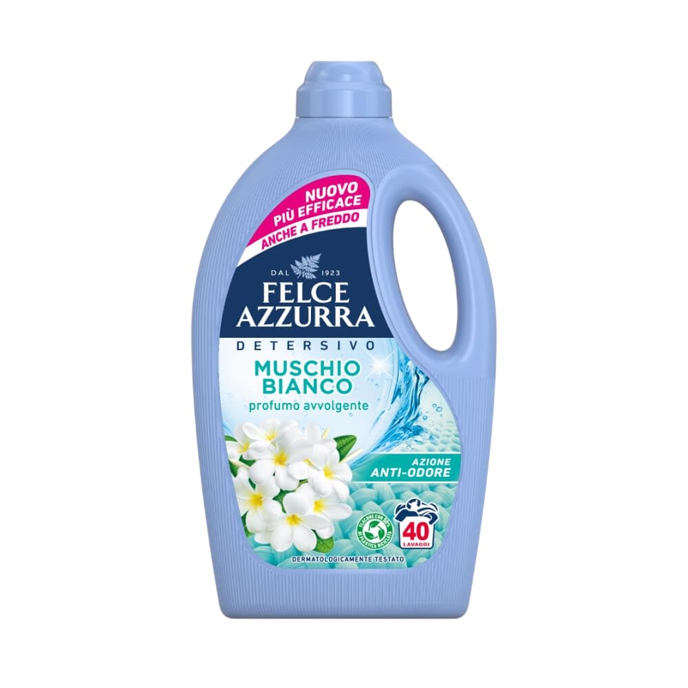 Felce Azzurra - Detersivo liquido per lavatrice, confezione di prova, 6 x 1595 ml, 40 lavaggi, 3 diverse fragranze + portachiavi Beni Culinari gratuito