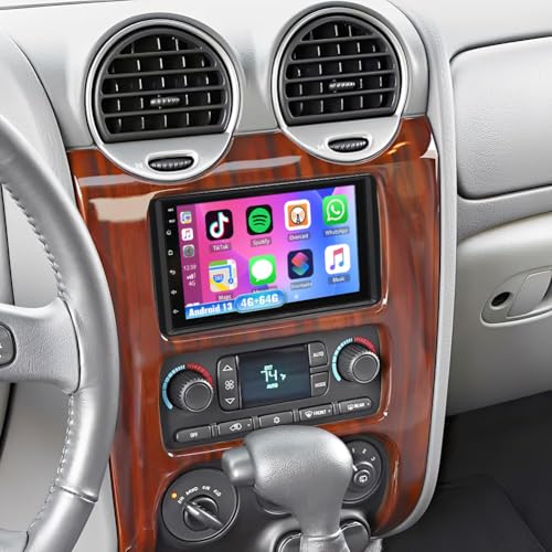 Surakey Car Stereo Radio for Chevy 2003-2006 Tahoe Colorado Savana Silverado 1500 for GMC Canyon Yukon Sierra Hummer Blazer 7 Touchscreen Wireless for Carplay Android Auto Double Din Android (4+64G)