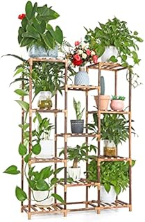 VIEWALL Indoor Plant Stand Wooden Plant Stand Multifunctional Creative Flower Stairs Decoration Plant Shelf for Indoor Outdoor Balcony Living Room Office Garden 11 Tier
