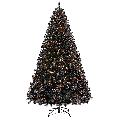 Yaheetech 6ft Pre-lit Halloween Black Spruce Artificial Hinged...