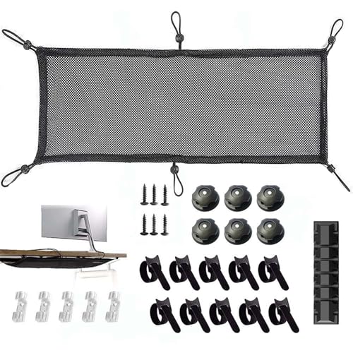Filet de gestion des câbles 50x25 cm sous le bureau, organisateur souple et discret