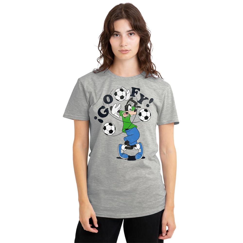Disney Goofy Football Tangle Ladies T Shirt, Athletic Heather, Medium