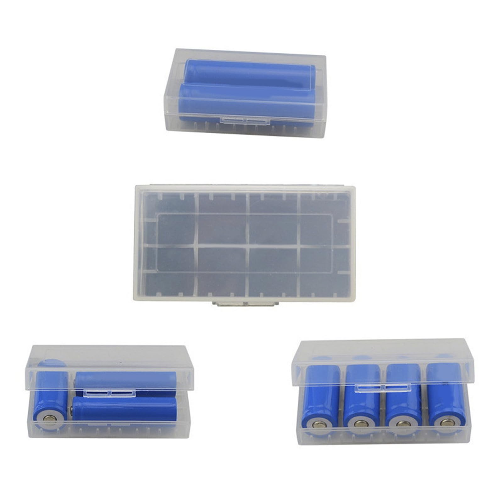 Boîte de rangement en polypropylène transparent idéale pour le stockage de piles au lithium 26650 - Boîte de rangement sécurisée - Boîte de rangement en polypropylène transparent