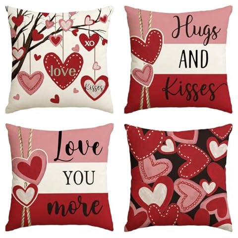 AVOIN colorlife Valentine's Day Pillow Covers Cover