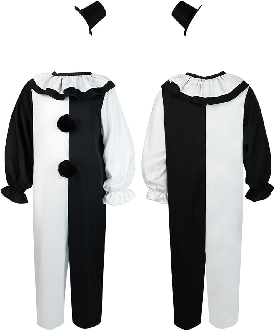 Feeriay Kids Art Clown Costume Killer Art Clown Cosplay Jumpsuit Bodysuit One-Piece Outfits for Boys Girls Halloween - Image 6