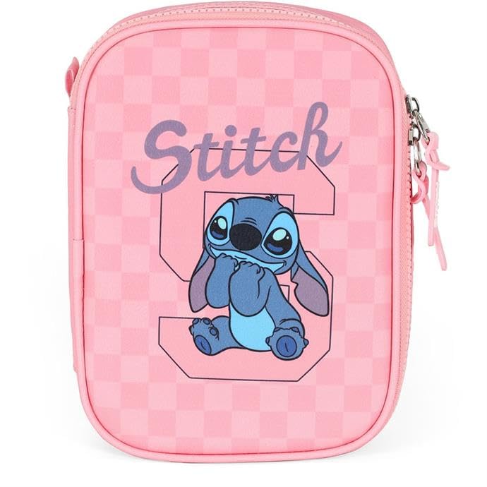 Estojo Box, Luxcel, Stitch, Rosa