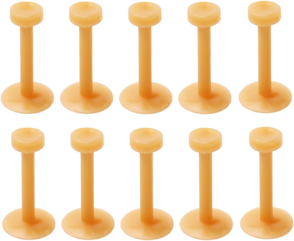 Pierced Owl Set of 10 16GA Flesh Tone Flexible Bioflex Removable Push Top Piercing Retainers, Metal & Allergy Free (Medium - 8mm (5/16"))