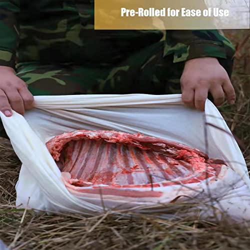 Shadesfield Elk Game Bags Hunting Meat, Rolled Heavy Duty Quarter Bags, Big Game Bags For Elk, Caribou, Deer, 48-Inch X4, 28-Inch X1, 5-Pack Reusable Meat Game Bags #TOP2